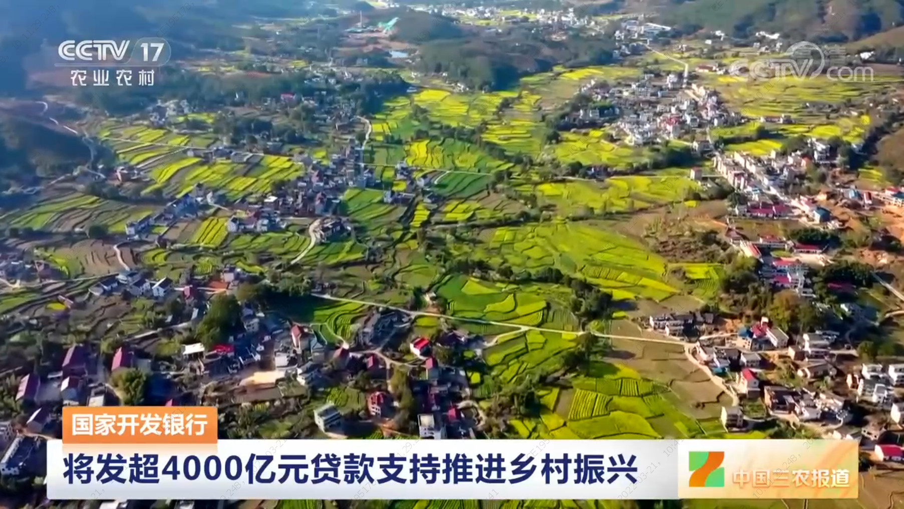央视《中国三农报道》：国家开发银行将发超4000亿元贷款支持推进乡村振兴